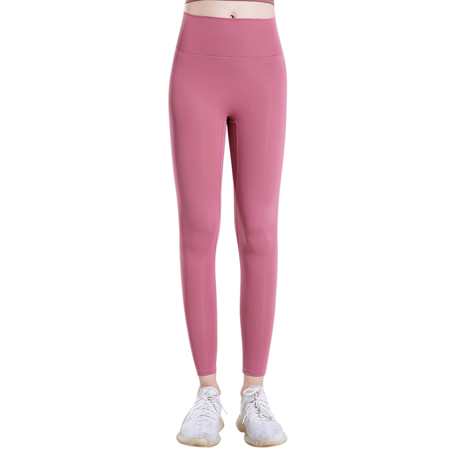 thumbnail image 1 of Mallas de compresión para running, yoga y fitness de color liso para mujer, que realzan los glúteos., 1 of 4